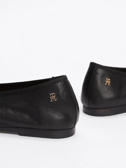 Tommy Hilfiger Tommy Hilfiger Kadın Deri Düz Balerin Siyah Babet FW0FW08355-BDS