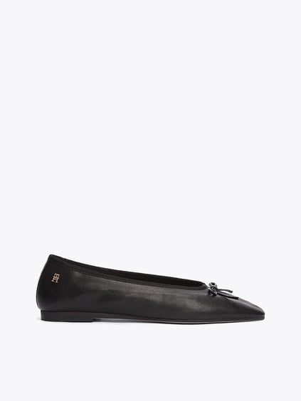 Tommy Hilfiger Tommy Hilfiger Kadın Deri Düz Balerin Siyah Babet FW0FW08355-BDS