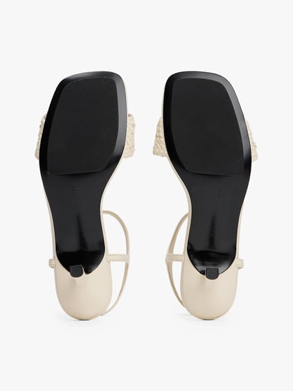 TOMMY HILFIGER Tommy Hilfiger Kadın Doğal Deri Malzemeli Topuklu Bej Sandalet FW0FW08587-ACJ