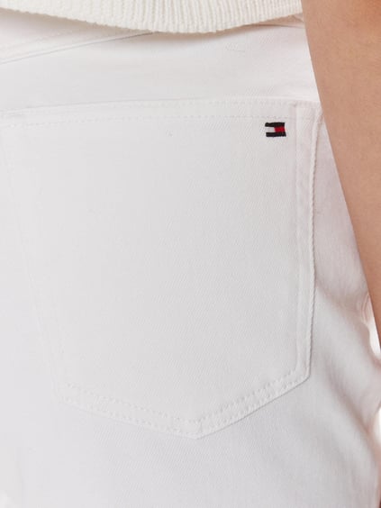 Tommy Hilfiger Tommy Hilfiger Kadın Dokuma Kumaş  Normal Bel  Düz Model Beyaz Şort WW0WW41321-YCF
