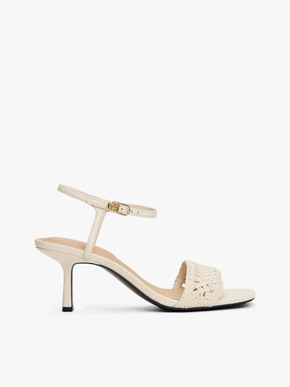 TOMMY HILFIGER Tommy Hilfiger Kadın Doğal Deri Malzemeli Topuklu Bej Sandalet FW0FW08587-ACJ