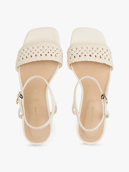 TOMMY HILFIGER Tommy Hilfiger Kadın Doğal Deri Malzemeli Topuklu Bej Sandalet FW0FW08587-ACJ