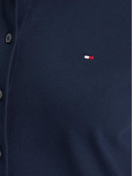 TOMMY HILFIGER Tommy Hilfiger Kadın Gömlek Yaka Düğme Kapama Uzun Kol Slim Fit Lacivert Gömlek WW0WW43528-C1G