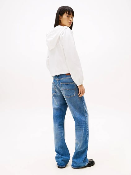 TOMMY HILFIGER Tommy Hilfiger Kadın Göğüste Tommy Rozeti İki Bel Cebi Kapşonlu Beyaz Ceket DW0DW20672-YBL