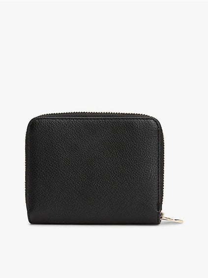 TOMMY HILFIGER Tommy Hilfiger Kadın Gold TH Monogram Logolu Bozuk Para Bölmeli Siyah Cüzdan AW0AW17473-BDS