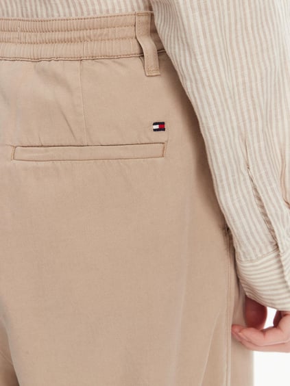 TOMMY HILFIGER Tommy Hilfiger Kadın Katlı Paça Yüksek Bel Önden Pens Detay Uzun Boy Bej Pantolon WW0WW45589-AEG