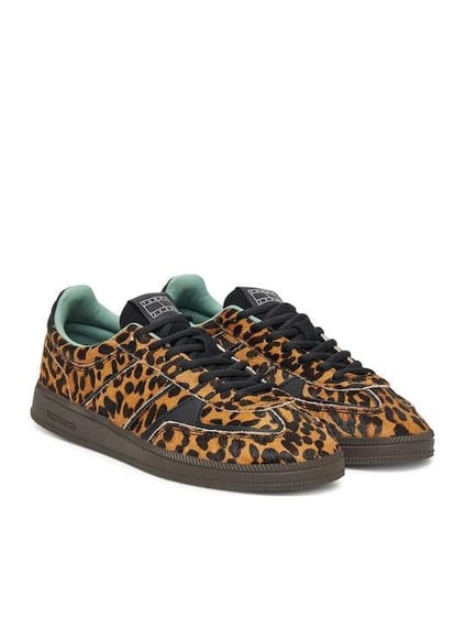 Tommy Hilfiger Tommy Hilfiger Kadın Leopar Desenli Düşük Bilekli Rahat Taban Kahverengi Sneaker EN0EN02904-0K7