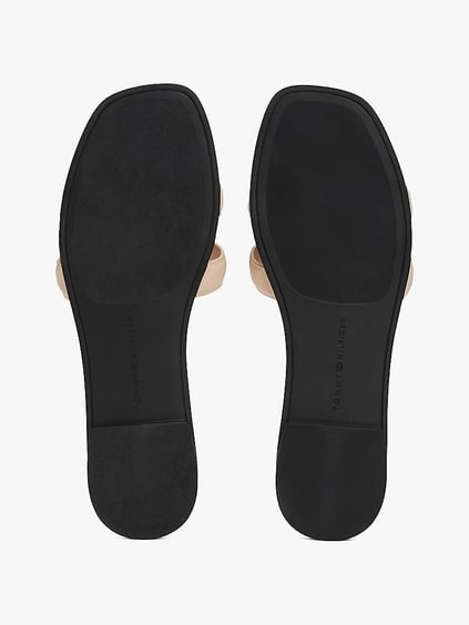 TOMMY HILFIGER Tommy Hilfiger Kadın Logolu Deri Fermuarlı Günlük Kullanım Pembe Sandalet FW0FW08671-TRY