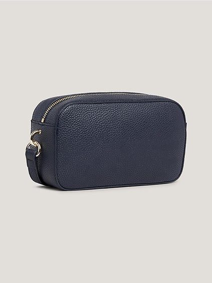 Tommy Hilfiger Tommy Hilfiger Kadın Logolu Deri Kart Bölmeli Günlük Kullanım Lacivert Omuz Çantası AW0AW15179-DW6