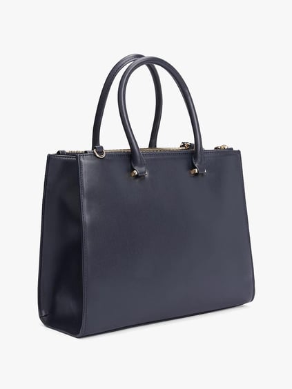 Tommy Hilfiger Tommy Hilfiger Kadın Manyetik ve Fermuar Bölmeli Ayarlanabilir Askılı Mavi Omuz Çantası AW0AW16887-DW6
