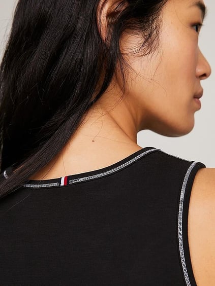 Tommy Hilfiger Tommy Hilfiger Kadın Marka Logolu Pamuklu Normal Kalıp Günlük Siyah Büstiyer WW0WW41128-BDS