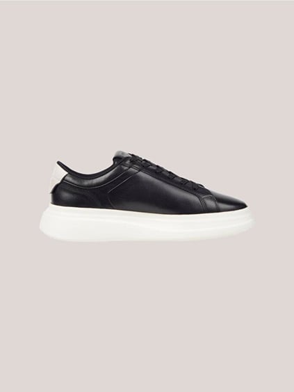 Tommy Hilfiger Tommy Hilfiger Kadın Marka Logolu Bağcıklı Kaydırmaz Tabanlı Günlük Siyah Sneaker FW0FW07460-BDS