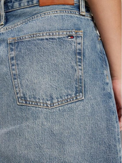 Tommy Hilfiger Tommy Hilfiger Kadın Mini Strainght Kesim Mavi Etek WW0WW44334-1A5