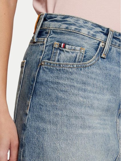 Tommy Hilfiger Tommy Hilfiger Kadın Mini Strainght Kesim Mavi Etek WW0WW44334-1A5