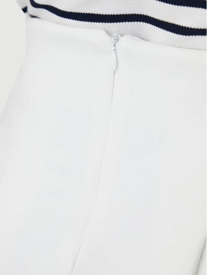 TOMMY HILFIGER Tommy Hilfiger Kadın Mini Pamuklu Kloş Beyaz Etek DW0DW20268-TCR