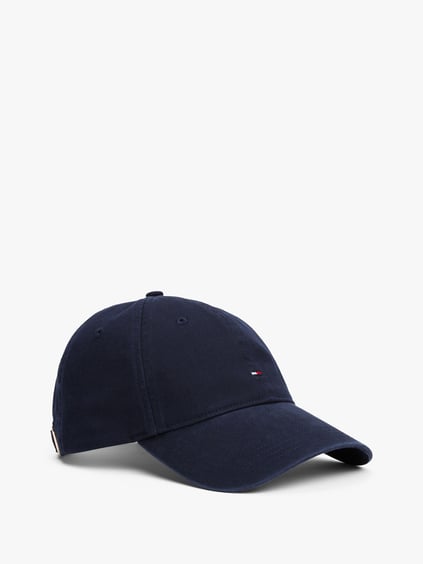 TOMMY HILFIGER Tommy Hilfiger Kadın Nefes Alabilir Pamuklu Ayarlanabilir Metal Tokalı Logo Bayraklı Mavi Şapka AW0AW17632-DW6