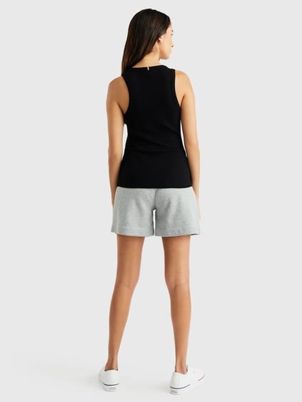 Tommy Hilfiger Tommy Hilfiger Kadın Pamuklu Yuvarlak Kolsuz Günlük Siyah Spor Atlet WW0WW38635-BDS