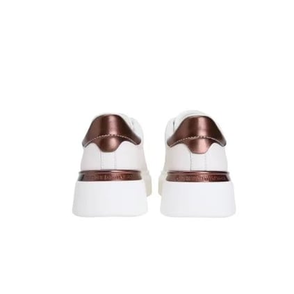 Tommy Hilfiger Tommy Hilfiger Kadın Platform Taban %100 Deri TH Logolu Beyaz Sneaker FW0FW08817-YBH