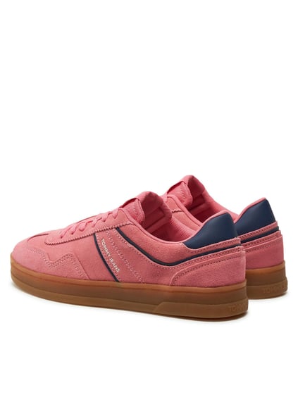 Tommy Hilfiger Tommy Hilfiger Kadın Rahat Düz Taban Dikiş Detaylı Süet Pembe Sneaker EN0EN02696-TIG