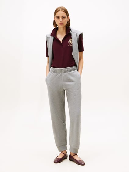 Tommy Hilfiger Tommy Hilfiger Kadın Regular Fit Beli ve Paçası Lastikli Bacağı Logo İşlemeli Gri Eşofman Altı WW0WW46145-P61