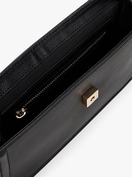 TOMMY HILFIGER Tommy Hilfiger Kadın TH Monogram Logolu Mini Kilit Kapamalı Ayarlanabilir Çıkarılabilir Omuz Askılı Siyah Omuz Çantası AW0AW17176-BDS