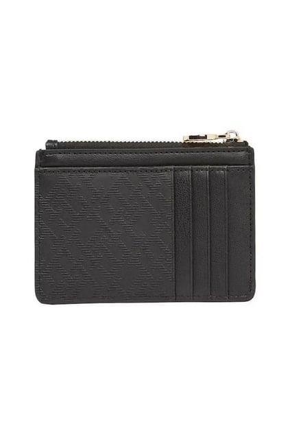 TOMMY HILFIGER Tommy Hilfiger Kadın TH Logo Desenli Kartlık Bölmeli Fermuarlı Siyah Cüzdan AW0AW17401-BDS