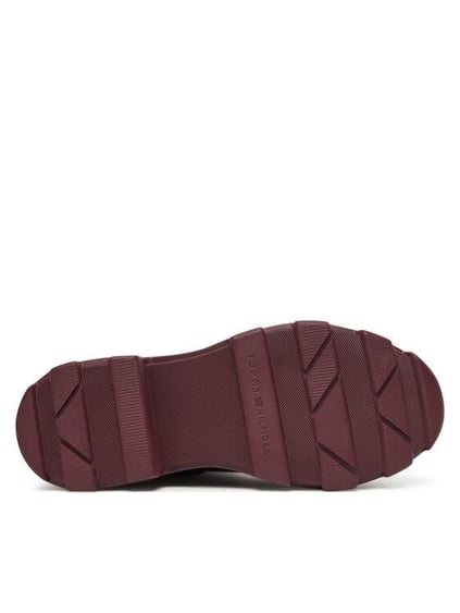 Tommy Hilfiger Tommy Hilfiger Kadın Yüksek Rahat Taban Elastik Bilek Bantlı Bayrak Logo İmzalı Bordo Bot & Bootie FW0FW08974-H04