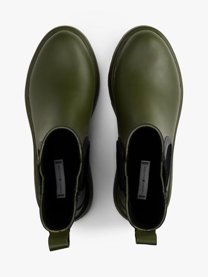 Tommy Hilfiger Tommy Hilfiger Kadın Yüksek Rahat Taban Elastik Bilek Bantlı Bayrak Logo İmzalı Yeşil Bot & Bootie FW0FW08974-MT1
