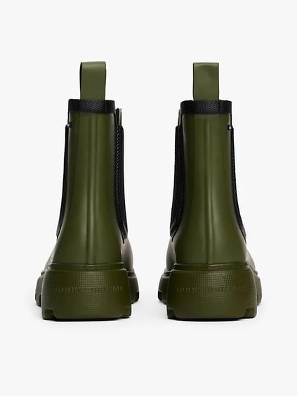 Tommy Hilfiger Tommy Hilfiger Kadın Yüksek Rahat Taban Elastik Bilek Bantlı Bayrak Logo İmzalı Yeşil Bot & Bootie FW0FW08974-MT1