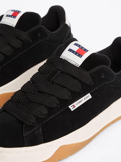 TOMMY HILFIGER Tommy Hilfiger Kadın Yüksek Rahat Taban Süet Siyah Sneaker EN0EN02677-BDS
