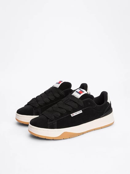 TOMMY HILFIGER Tommy Hilfiger Kadın Yüksek Rahat Taban Süet Siyah Sneaker EN0EN02677-BDS