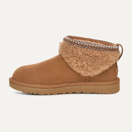 UGG UGG Kadın Bileği Kürk Şık Detaylı Yüksek Taban Taba Bot & Bootie 1158263-CHESTNUT