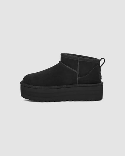 UGG UGG Kadın Düz Taban Logo Baskılı Rahat Spor Stil BLACK Bot & Bootie 1135092-BLACK