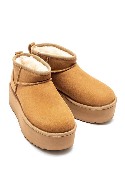 UGG UGG Kadın Düz Taban Logo Baskılı Rahat Spor Stil Taba Bot & Bootie 1135092-CHESTNUT