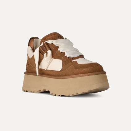 UGG UGG Kadın Platform Yastık Tabanlı Süet Detaylı Taba Sneaker 1171541-CHESTNUT