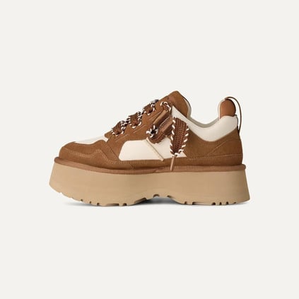 UGG UGG Kadın Platform Yastık Tabanlı Süet Detaylı Taba Sneaker 1171541-CHESTNUT