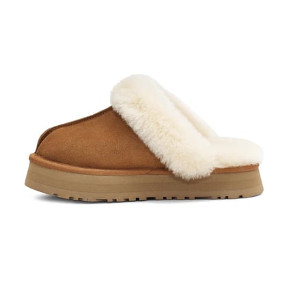 UGG UGG Kadın Rahat Yastık Tabanlı EVA Dış Tabanlı %100 Hakiki Süet Deri Taba Terlik 1122550-CHESTNUT
