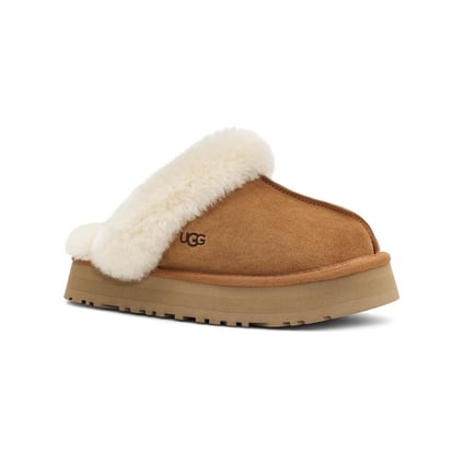 UGG UGG Kadın Rahat Yastık Tabanlı EVA Dış Tabanlı %100 Hakiki Süet Deri Taba Terlik 1122550-CHESTNUT