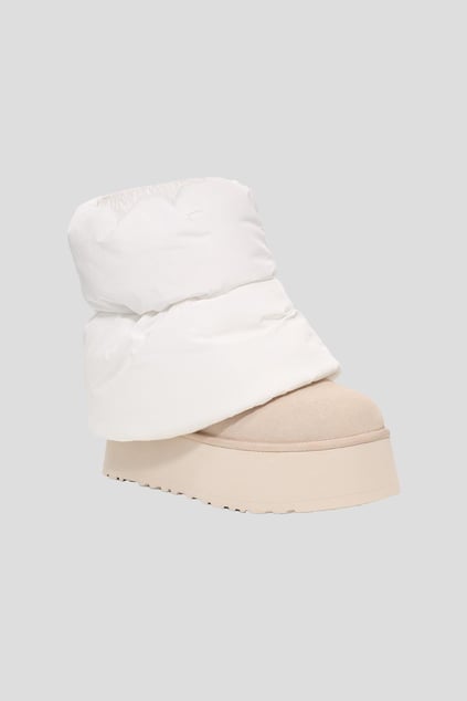 UGG UGG Kadın Süet Topuk Dolgu Neopren Gövde Boğaz Kısmı Çorap Geçmeli Ekru Bot & Bootie 1158275-EKRU