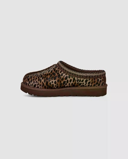 UGG UGG Kadın Yumuşak Astarlı EVA Dış Taban Süet Yüzey Leopar Terlik 1158350-BURNTCEDAR