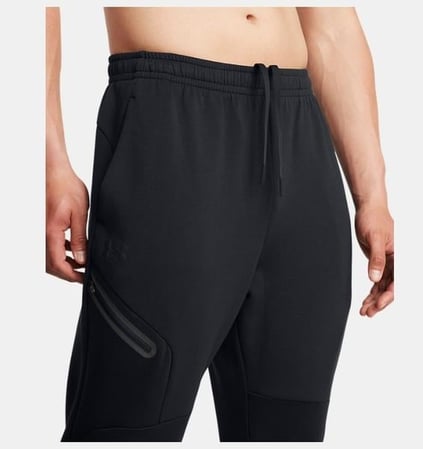 Under Armour Under Armour Erkek Slim Fit Beli ve Paçası Lastikli Esnek ve Nefes Alabilen Çift Örgülü Kumaş Siyah Eşofman Altı 1389353-001