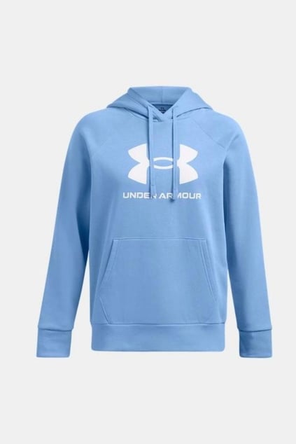Under Armour Under Armour Kadın Kapüşonlu Yaka Büyük Logo Baskılı Mavi Sweatshirt 1379501-465