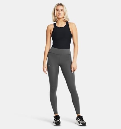 Under Armour Under Armour Kadın Marka Logolu Esnek Terletmez Antrasit Tayt 1382533-025