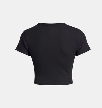 Under Armour Under Armour Kadın Pamuklu Kısa Kollu Düz Crop Siyah T-Shirt 6000264-001