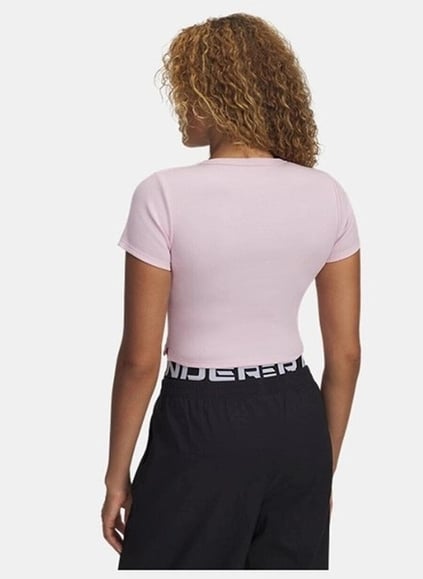 Under Armour Under Armour Kadın Pamuklu Kısa Kollu Düz Crop Pembe T-Shirt 6000264-647