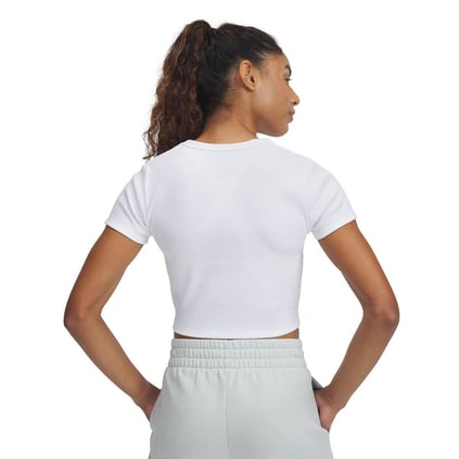 Under Armour Under Armour Kadın Pamuklu Kısa Kollu Düz Crop Beyaz T-Shirt 6000264-100