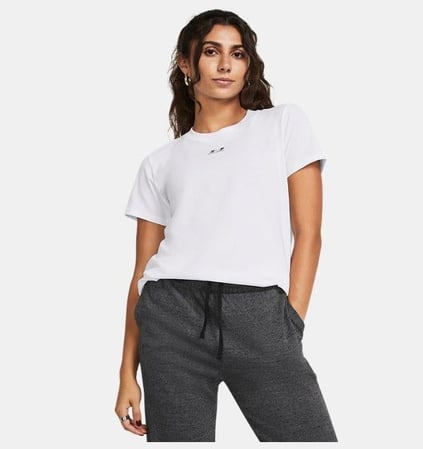Under Armour Under Armour Kadın Sıfır Yaka Marka Logolu Beyaz T-Shirt 1383648-100