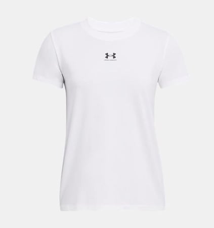 Under Armour Under Armour Kadın Sıfır Yaka Marka Logolu Beyaz T-Shirt 1383648-100