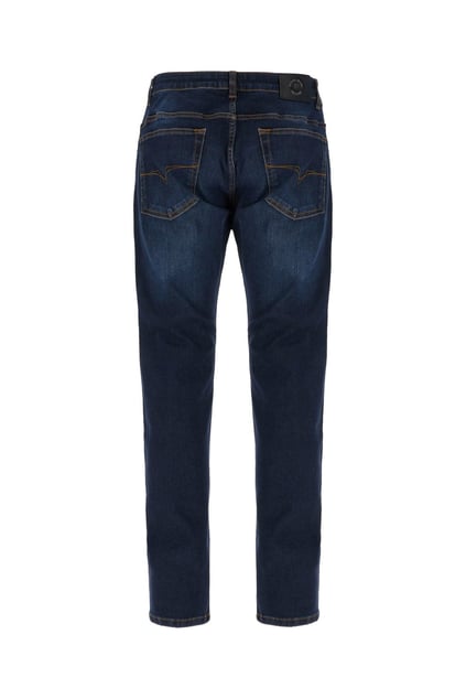 Versace Versace Erkek Dar Paça Beş Cepli Tasarım Kontrast Dikiş Lacivert Pantolon 78GAB5D0CDWK9-904