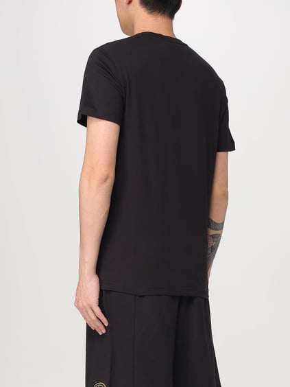 Versace Versace Erkek Regular Fit Yuvarlak Yaka Baskı Detaylı Kısa Kollu Siyah-Altın T-Shirt 78GAHT05CJ00T-G89